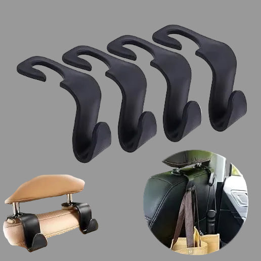 Car-Mounted Hidden Hooks for Car Headrests (Pack of 4)